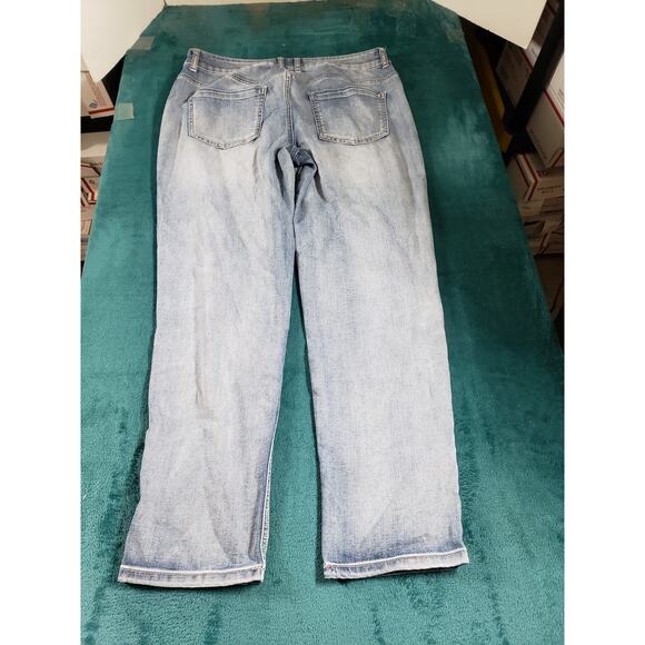 Chicos Jeans 1 US Size 8 Womens Blue Stretch Denim Pants Mid Rise Straight - Picture 11 of 12